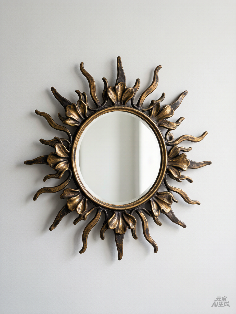 Round sunburst mirror